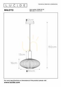Pendelleuchte Lucide Maloto Grün Glas E27 30 cm 45386/30/33 small 10