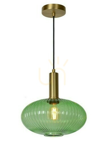 Prüfen Pendelleuchte Lucide Maloto Grün Glas E27 30 cm 45386/30/33