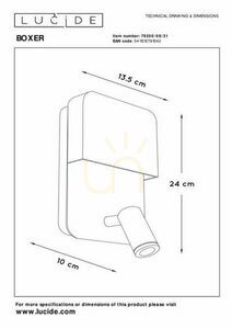Wandleuchte Lucide BOXER weiß LED 2-flammig 79200/08/31 small 6