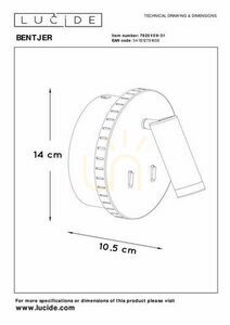 Wandleuchte Lucide BENTJER weiß Metall LED 2-flammig 79201/09/31 small 7