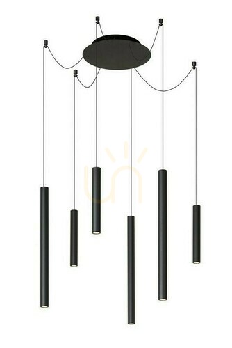 Prüfen Pendelleuchte Lucide LORENZ Schwarz Aluminium LED 74403/06/30