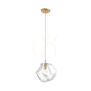Zuma Line ROCK P0488-01B-U8AC Pendelleuchte, Gold, transparentes Glas, E27 small 1