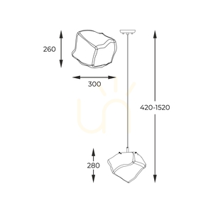 Zuma Line ROCK P0488-01B-U8AC Pendelleuchte, Gold, transparentes Glas, E27 small 2