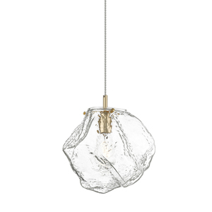 Zuma Line ROCK P0488-01B-U8AC Pendelleuchte, Gold, transparentes Glas, E27 small 0