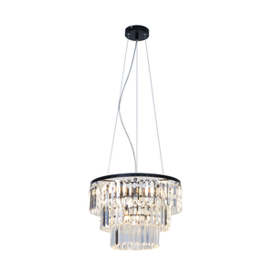 Kristall-Pendelleuchte Zuma Line TIFANNY P17127-4, schwarz, 4×E14, Ø40 cm small 0