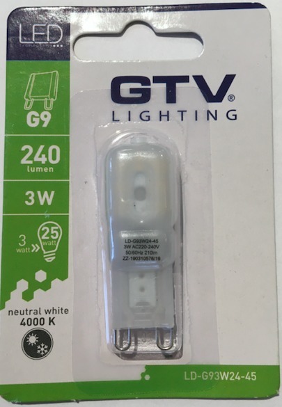 Aussicht GTV LED G9 3W 4000K Leuchtmittel - dimmbar GTV LED G9 3W 4000K Leuchtmittel - dimmbar