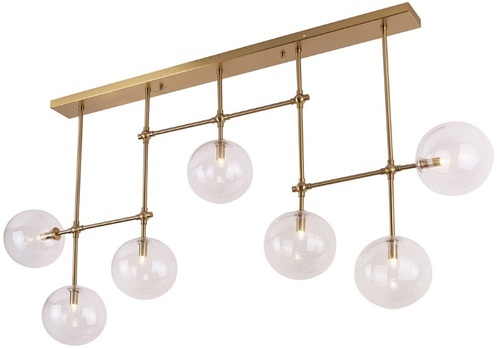 Prüfen Deckenleuchte Max Light Lollipop P0295 Messing 7-flammig Glas Metall