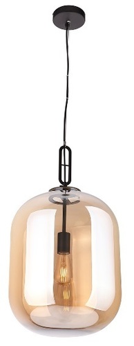 Prüfen Pendelleuchte Max Light Honey P0299 amber schwarz Glas Metall Ø30 cm