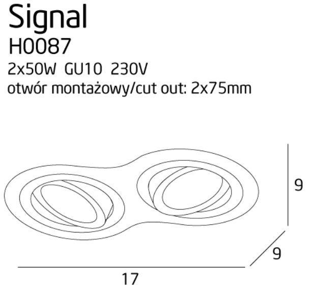 Anzeige Einbauleuchte Max Light Signal II H0087 schwarz 2-flammig GU10 Metall Einbauleuchte Max Light Signal II H0087 schwarz 2-flammig GU10 Metall
