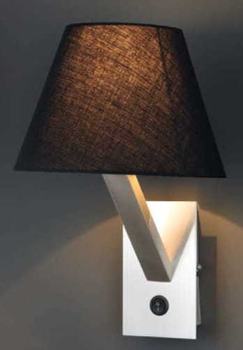 Prüfen Wandleuchte Max Light Orlando 5103W/BLNM schwarz satiniert 30 cm Stoff Metall
