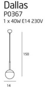 Pendelleuchte Max Light Dallas schwarz Glas Metall 14 cm E14 P0367 2 Pendelleuchte Max Light Dallas schwarz Glas Metall 14 cm E14 P0367 small 2