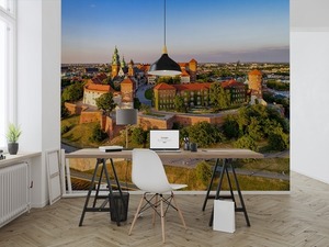 Fototapete Krakau Walel Luftaufnahme im späten Frühling small 1