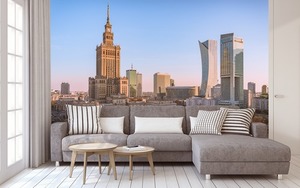 Fototapete Warsaw Centrum im Morgengrauen, Palast der Kultur, Złota 43, Intercontinental small 1