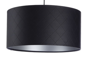 Leder gesteppte Lampe E27 60W Roller schwarz silber small 6