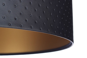 Hängelampe über dem Tisch Leder E27 60W gestepptes Schwarzgold small 1