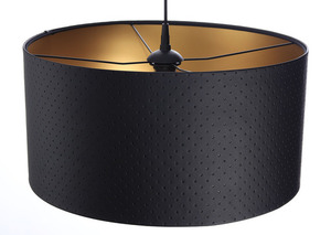 Hängelampe über dem Tisch Leder E27 60W gestepptes Schwarzgold small 3