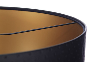 Hängelampe über dem Tisch Leder E27 60W gestepptes Schwarzgold small 4