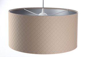 Beige Lederlampe E27 60W Diamantsteppung, Silber 3 Beige Lederlampe E27 60W Diamantsteppung, Silber small 3