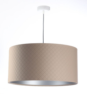 Beige Lederlampe E27 60W Diamantsteppung, Silber 0 Beige Lederlampe E27 60W Diamantsteppung, Silber small 0