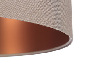 Moderne Lederpendelleuchte E27 60W gepolstert, beige, kupfer small 1