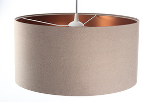 Moderne Lederpendelleuchte E27 60W gepolstert, beige, kupfer small 3