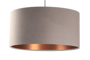 Moderne Lederpendelleuchte E27 60W gepolstert, beige, kupfer small 6