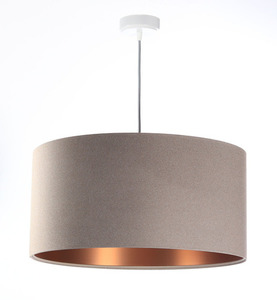 Moderne Lederpendelleuchte E27 60W gepolstert, beige, kupfer small 0