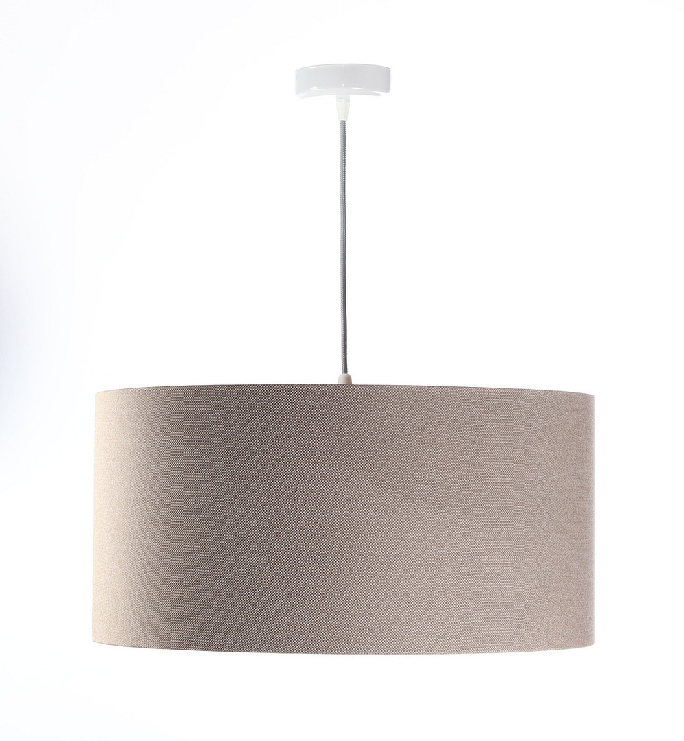 Vorschau Hängelampe Leder E27 60W Polstermaterial, beige, silber Hängelampe Leder E27 60W Polstermaterial, beige, silber