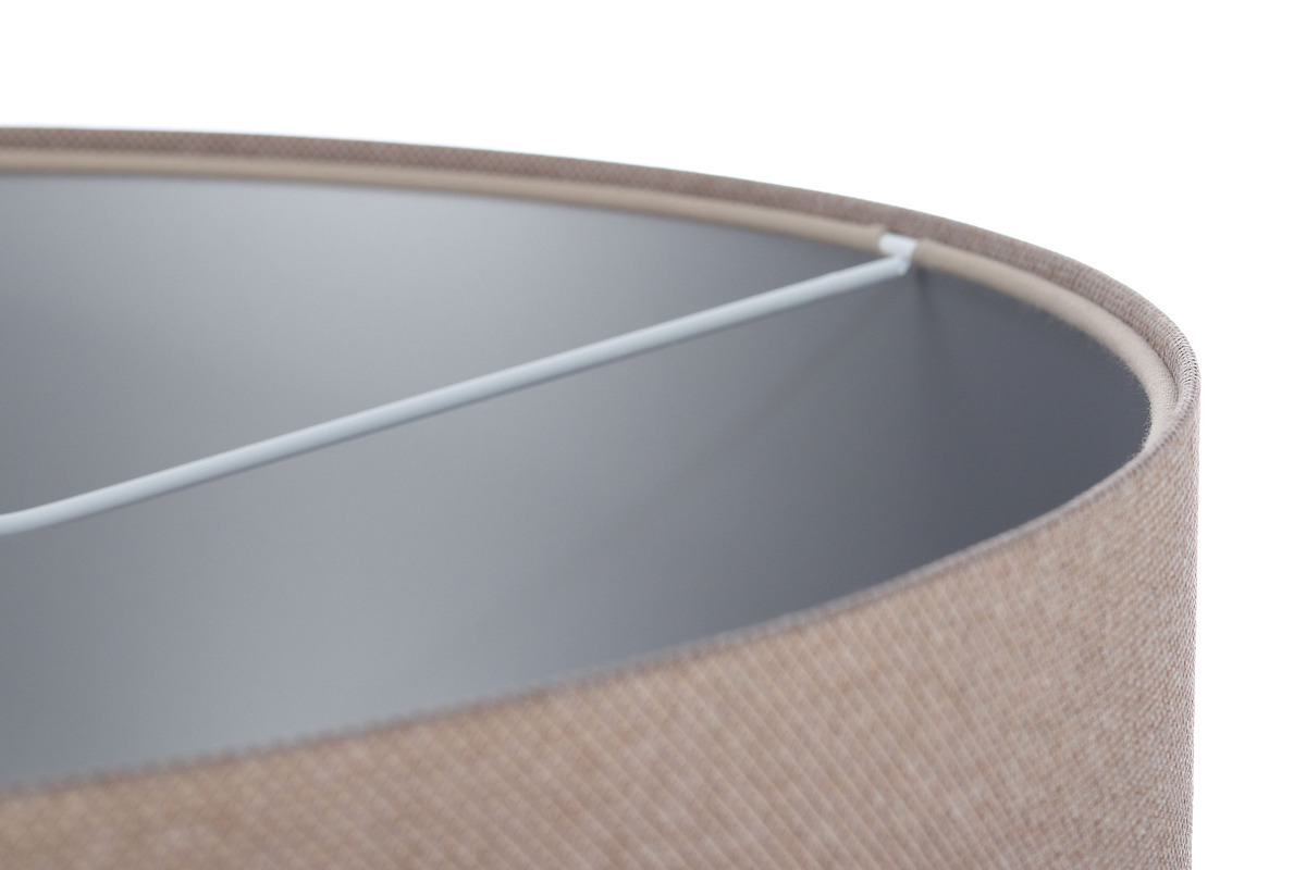 Zeige Hängelampe Leder E27 60W Polstermaterial, beige, silber Hängelampe Leder E27 60W Polstermaterial, beige, silber