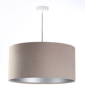 Hängelampe Leder E27 60W Polstermaterial, beige, silber 0 Hängelampe Leder E27 60W Polstermaterial, beige, silber small 0