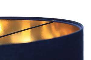 Leder - dunkelblaue Hängelampe, Samtstoff, Gold E27 60W small 4