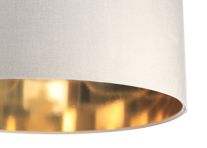 Leder - Hängelampe über dem Tisch, Samtstoff, creme / gold E27 60W small 1