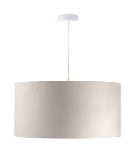 Leder - Hängelampe über dem Tisch, Samtstoff, creme / gold E27 60W small 2