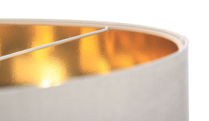 Leder - Hängelampe über dem Tisch, Samtstoff, creme / gold E27 60W small 4