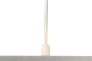Leder - Hängelampe über dem Tisch, Samtstoff, creme / gold E27 60W small 5