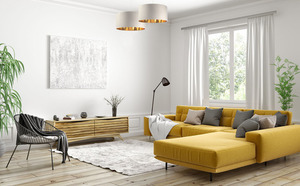 Leder - Hängelampe über dem Tisch, Samtstoff, creme / gold E27 60W small 6