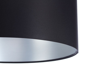 Schwarze Leder Hängelampe 60W E27 Silber, Walze, Satin small 1