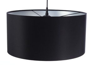Schwarze Leder Hängelampe 60W E27 Silber, Walze, Satin small 3