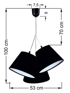 Dreifacher EIMER E27 60W schwarz / weiß, verstellbar small 6