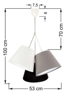 Dreifache Tischleuchte EIMER E27 60W weiß / grau / schwarz 6 Dreifache Tischleuchte EIMER E27 60W weiß / grau / schwarz small 6