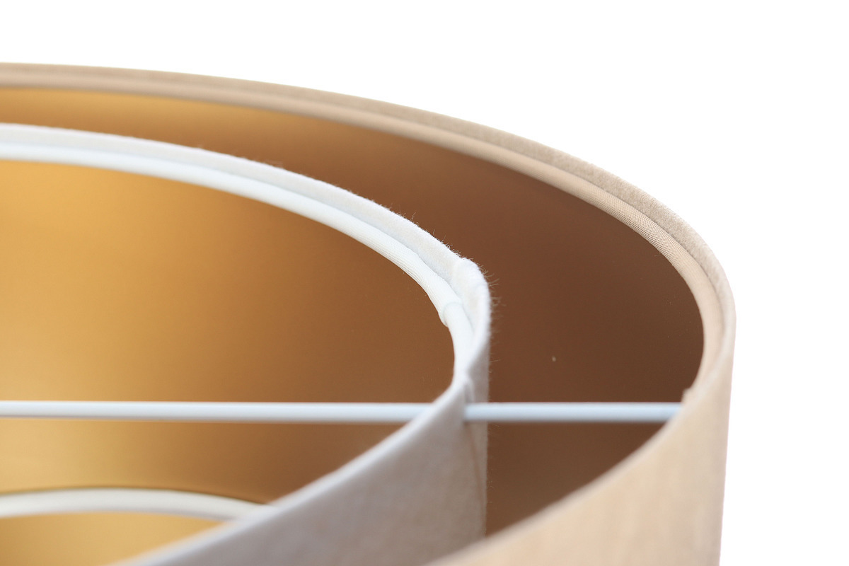 Vorschau Asymmetrische Hängelampe Elegance 60W E27 Veloursstoff, beige / weiß / gold Asymmetrische Hängelampe Elegance 60W E27 Veloursstoff, beige / weiß / gold