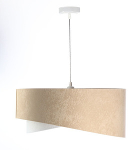 Asymmetrische Hängelampe Elegance 60W E27 Veloursstoff, beige / weiß / gold 4 Asymmetrische Hängelampe Elegance 60W E27 Veloursstoff, beige / weiß / gold small 4