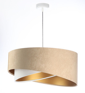 Asymmetrische Hängelampe Elegance 60W E27 Veloursstoff, beige / weiß / gold 6 Asymmetrische Hängelampe Elegance 60W E27 Veloursstoff, beige / weiß / gold small 6