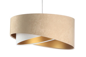 Asymmetrische Hängelampe Elegance 60W E27 Veloursstoff, beige / weiß / gold 0 Asymmetrische Hängelampe Elegance 60W E27 Veloursstoff, beige / weiß / gold small 0