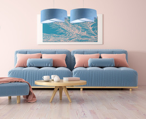 Küchenaufhängelampe Elegance 60W E27 blau / weiß, Veloursstoff 1 Küchenaufhängelampe Elegance 60W E27 blau / weiß, Veloursstoff small 1