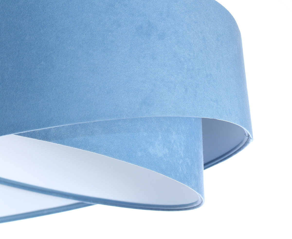 Prüfen Küchenaufhängelampe Elegance 60W E27 blau / weiß, Veloursstoff Küchenaufhängelampe Elegance 60W E27 blau / weiß, Veloursstoff
