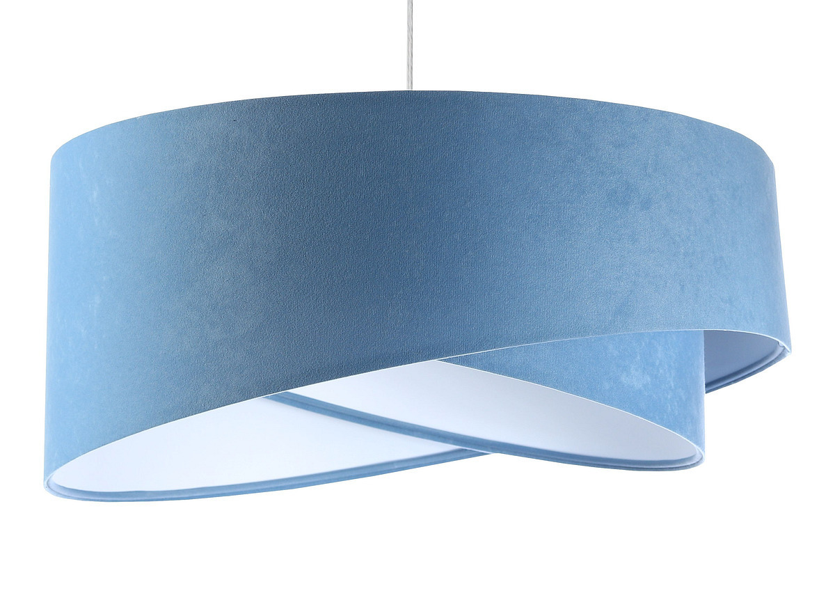 Anzeige Küchenaufhängelampe Elegance 60W E27 blau / weiß, Veloursstoff Küchenaufhängelampe Elegance 60W E27 blau / weiß, Veloursstoff