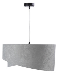 Graue Pendelleuchte Elegance 60W E27 asymmetrischer goldener Velours small 2
