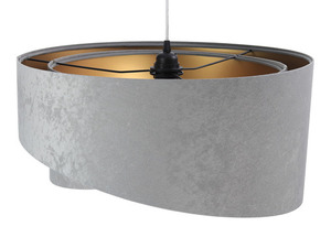 Graue Pendelleuchte Elegance 60W E27 asymmetrischer goldener Velours small 3