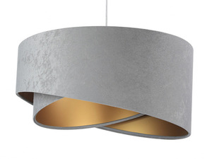 Graue Pendelleuchte Elegance 60W E27 asymmetrischer goldener Velours small 4